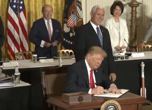 President Trump signing SPD-3 before the National Space Council