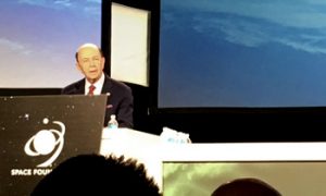 Secretary Wilbur Ross speaking at the 34th Space Symposium